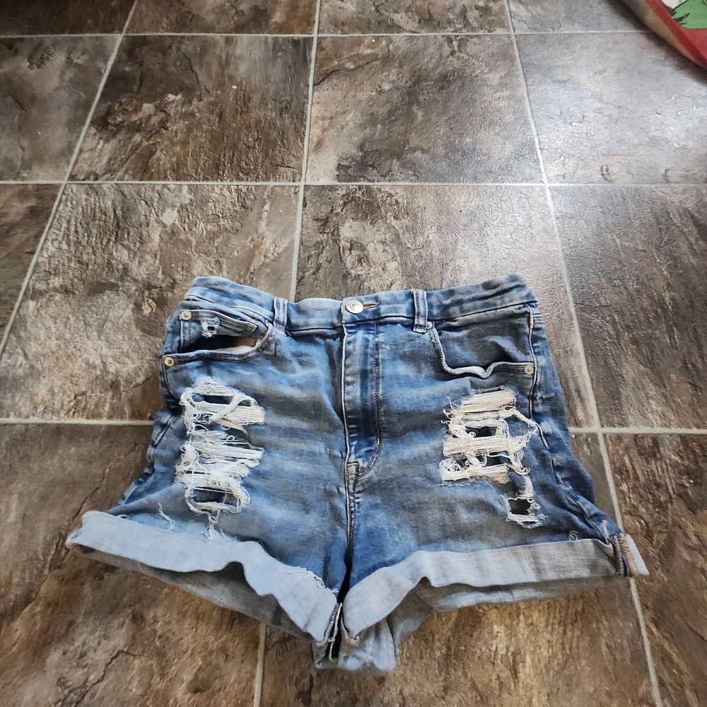 American Eagle Outfitters Ripped Blue Jean Shorts